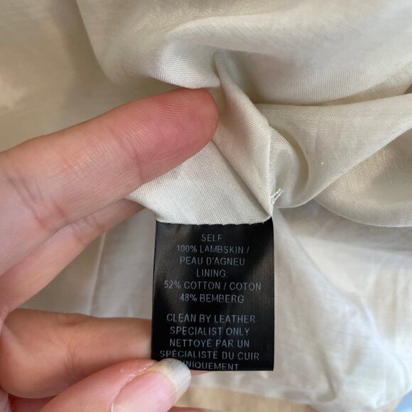 Maria Cornejo Lambskin Leather Full Zip Koya Bomber Jacket Cream Size M - Picture 4 of 12